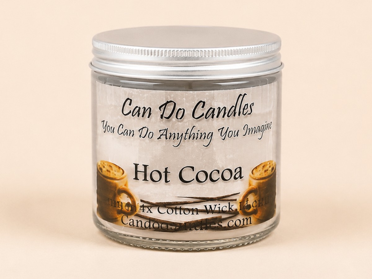Can Do Candles Hot Cocoa candle in a glass jar